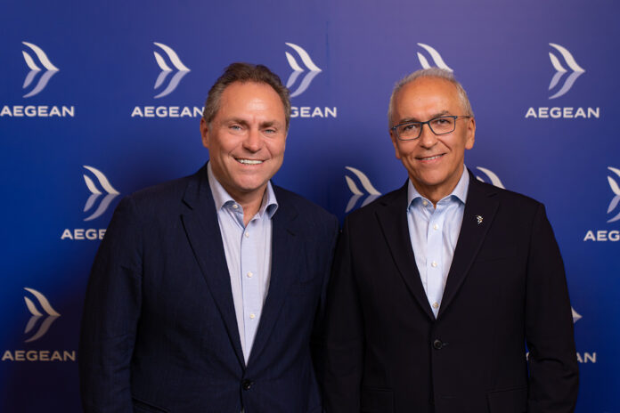 Eftychios Vassilakis, chairman, e Dimitris Gerogiannis, CEO (Foto: Aegean Airlines)